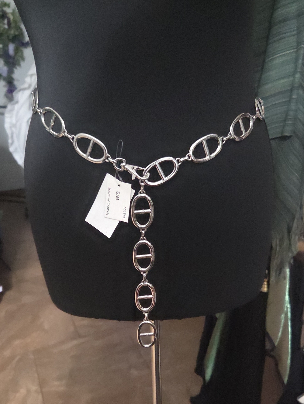 Michael Kors Silver Link Drop Chain Belt